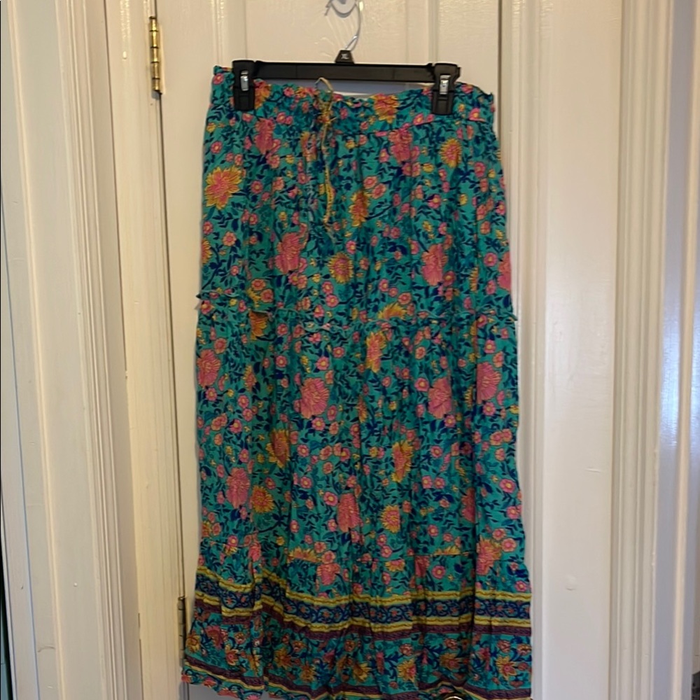 Floral Green and Pink Women's Skirt